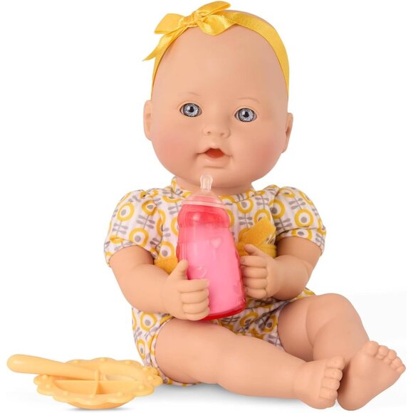 🆕 Newborn Baby Doll Yellow Sweetheart Battat Feeding Time Soft Body Accessories - Picture 3 of 7